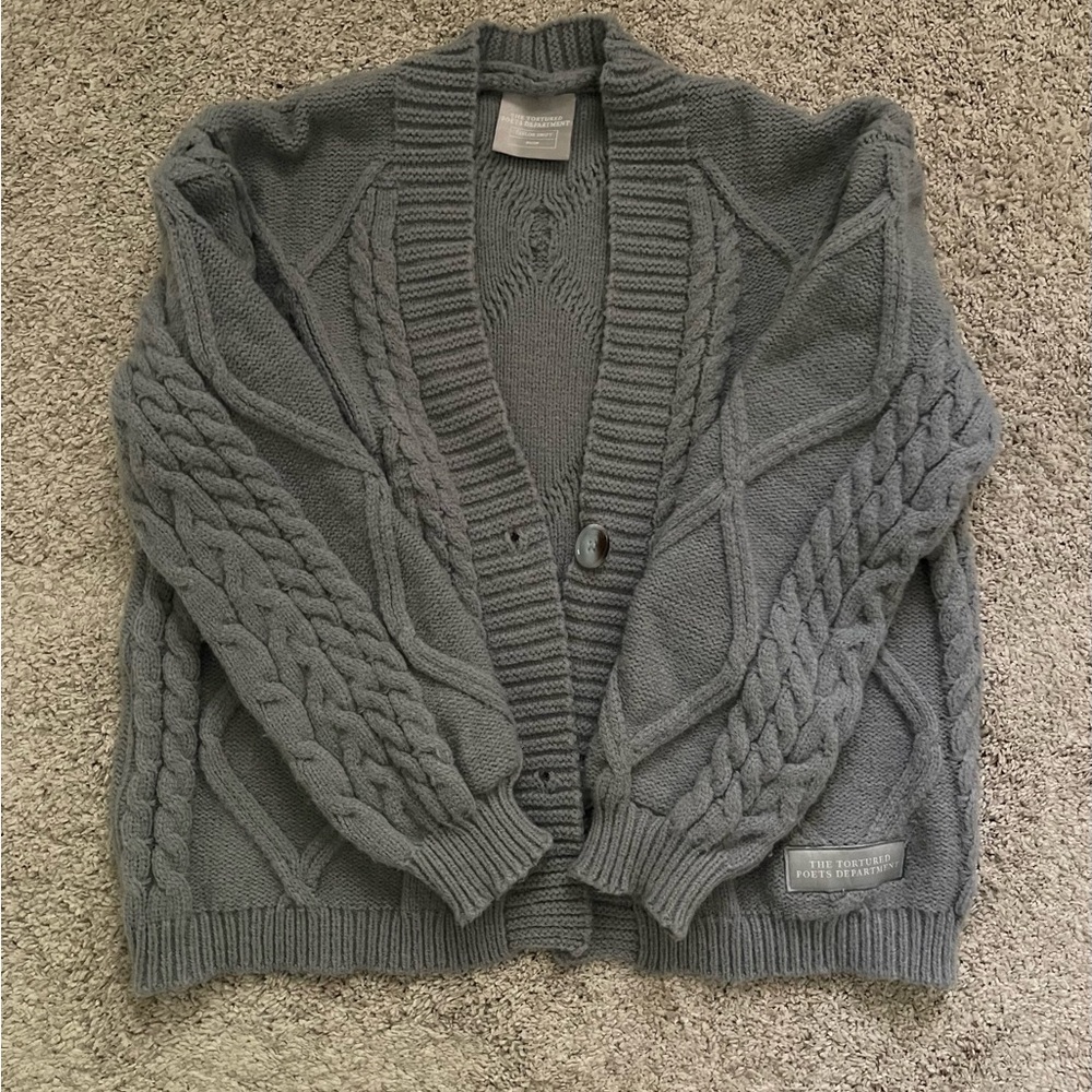Taylor Swift Gray Cable Knit Cardigan
